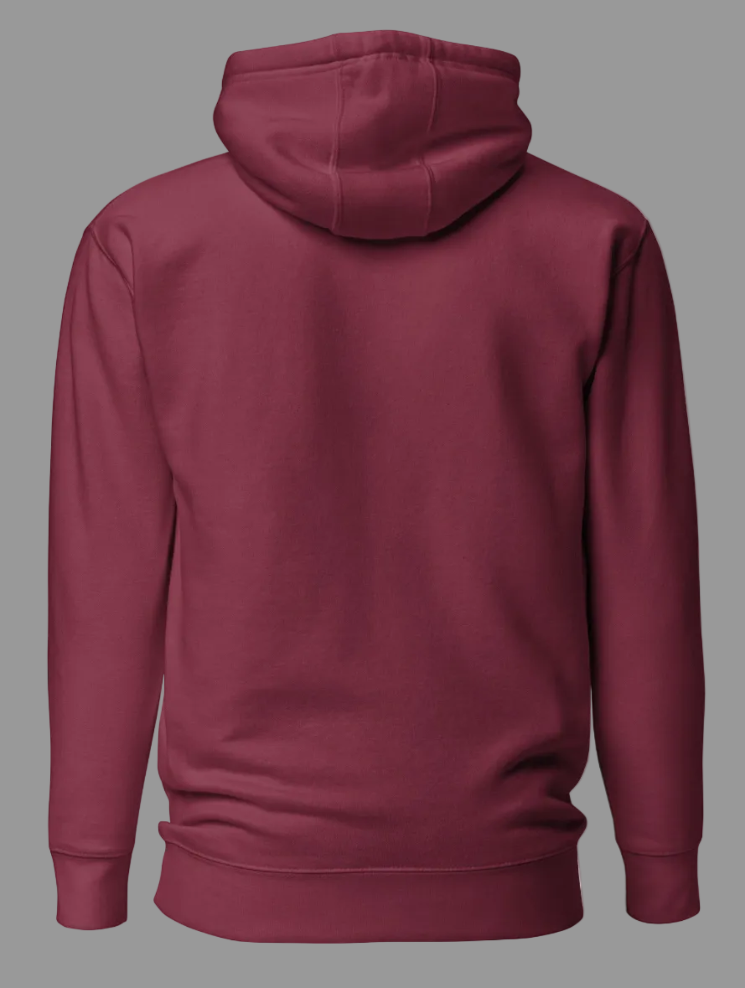 Unisex burgundy Christian hoodie by MotherMindset featuring "Team Jesus 01" design on the back, made of cotton heritage fabric.