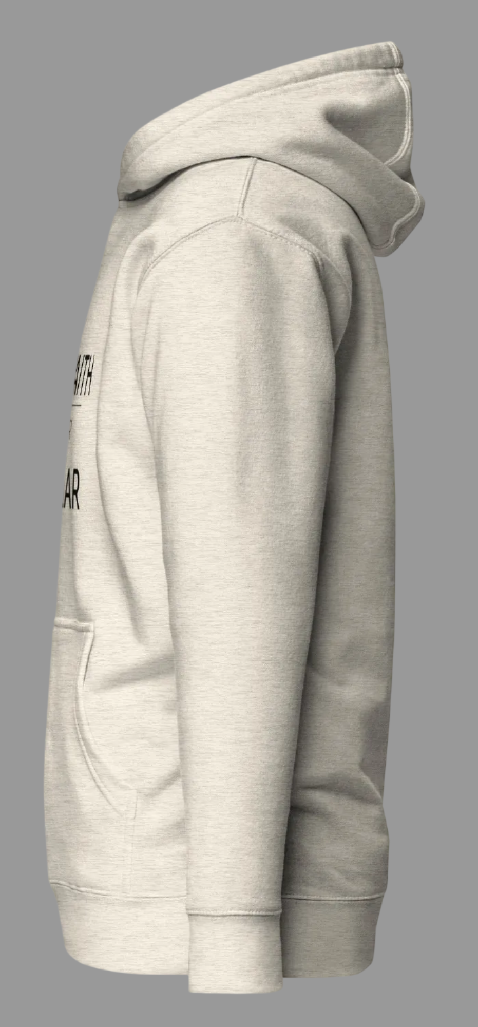 Unisex oatmeal heather cotton hoodie featuring "Faith Over Fear" inspirational Christian message, from MotherMindset.